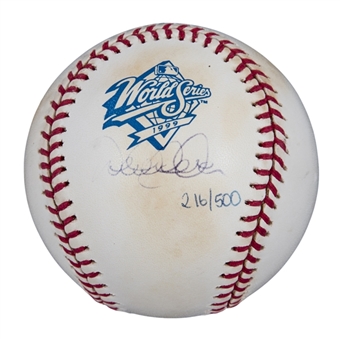 1999 Derek Jeter Single Signed OML Selig World Series Baseball (Steiner)